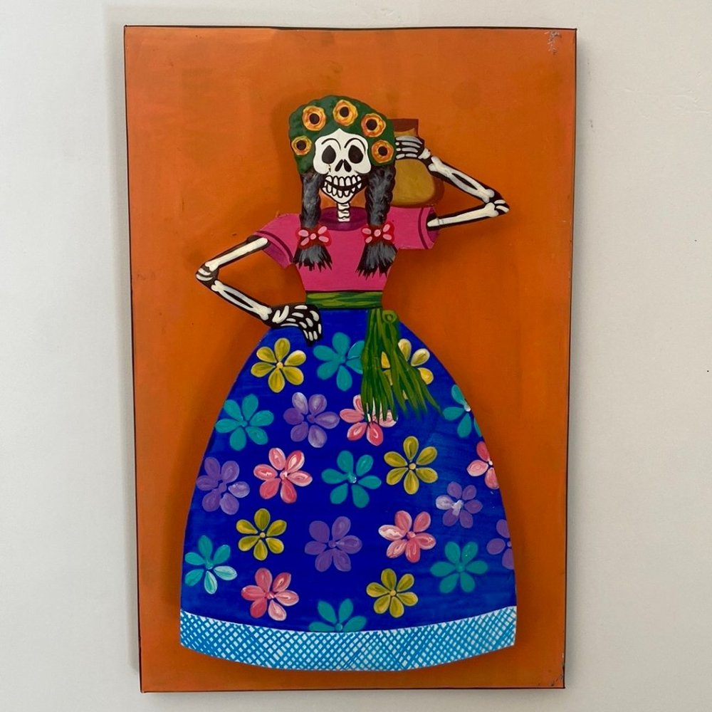 Day of the Dead Catrina Tin Wall Hanging